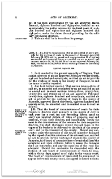 A black and white scan of a page of laws from Virginia. The image includes page text with paratextual information such as page number and watermarks.